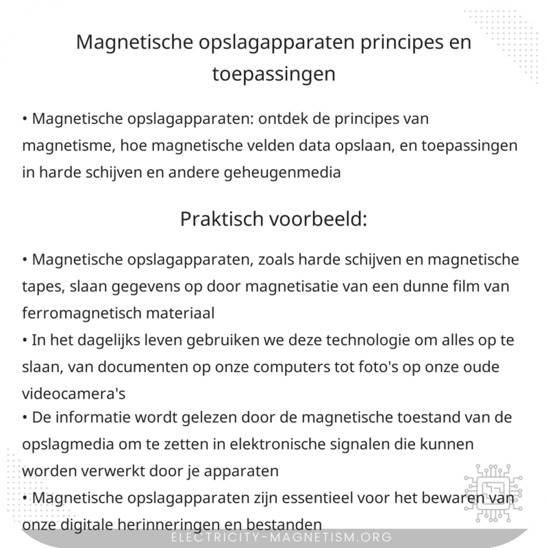 Magnetische Opslagapparaten | Principes en Toepassingen