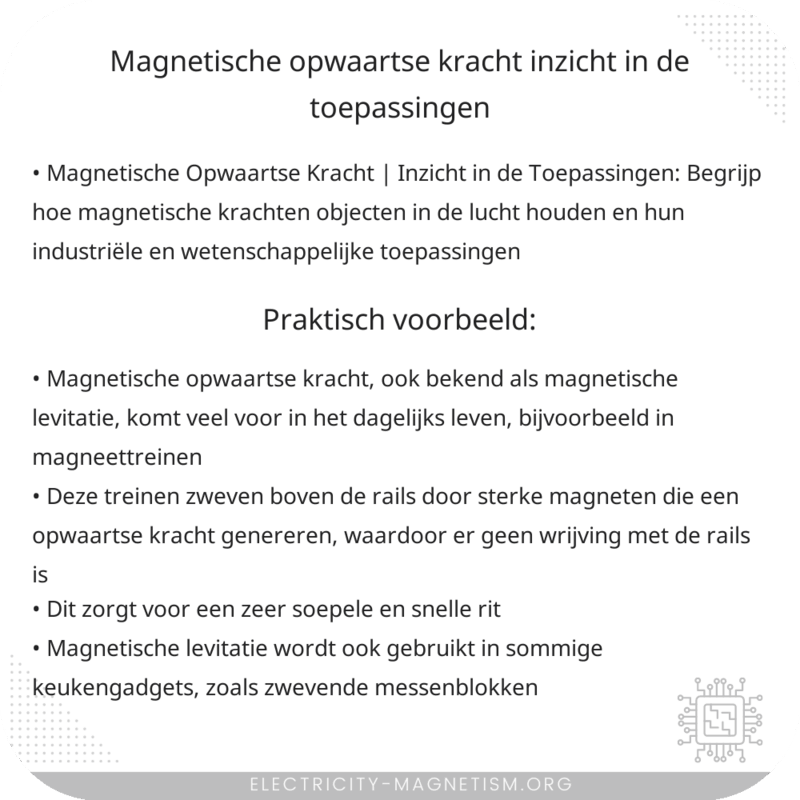 Magnetische Opwaartse Kracht | Inzicht in de Toepassingen