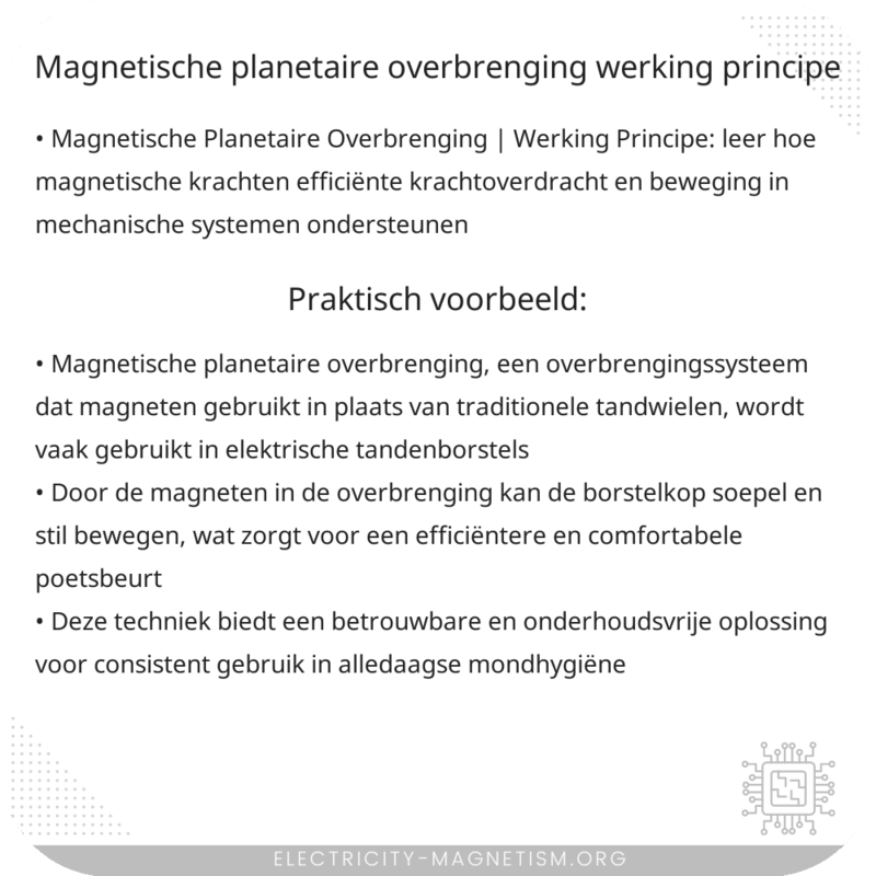 Magnetische Planetaire Overbrenging | Werking Principe