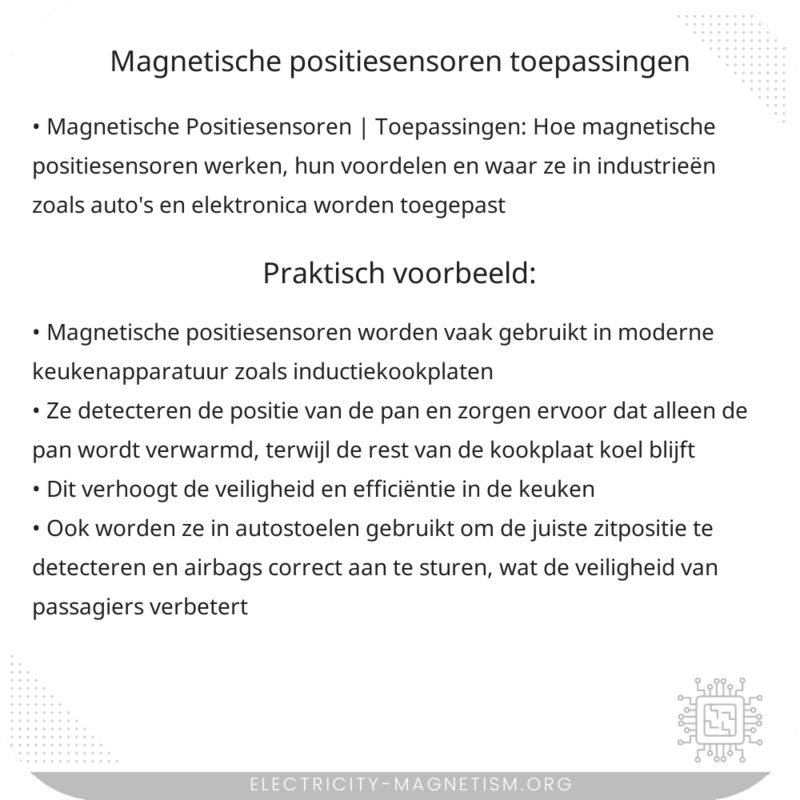 Magnetische Positiesensoren | Toepassingen