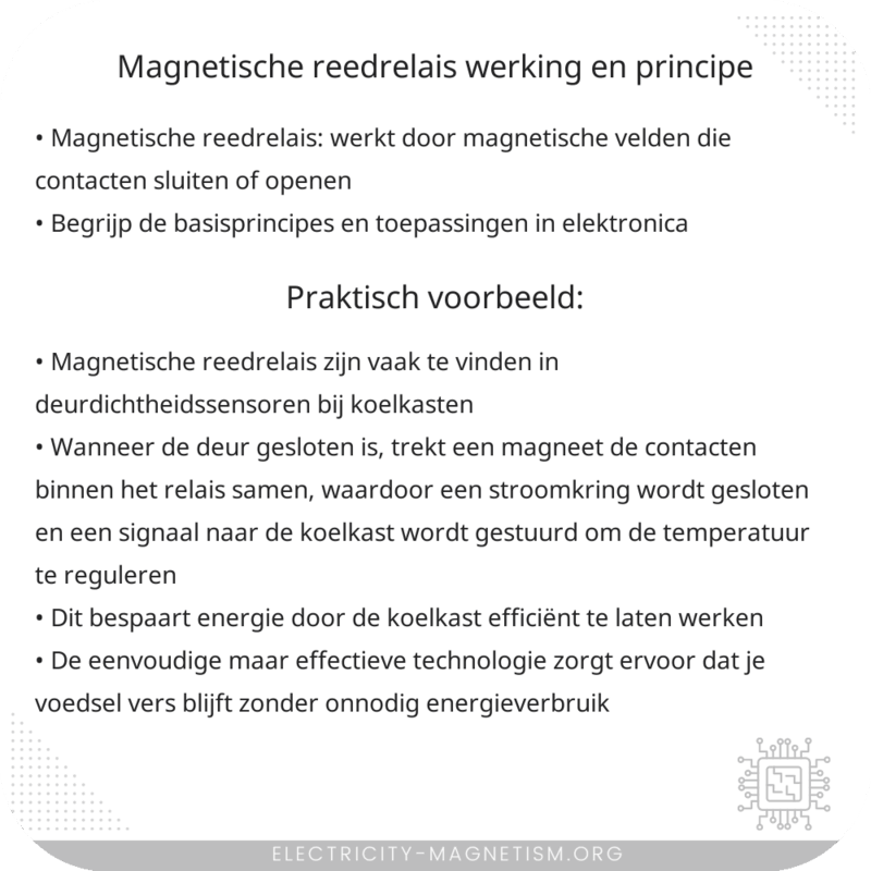 Magnetische Reedrelais | Werking en Principe