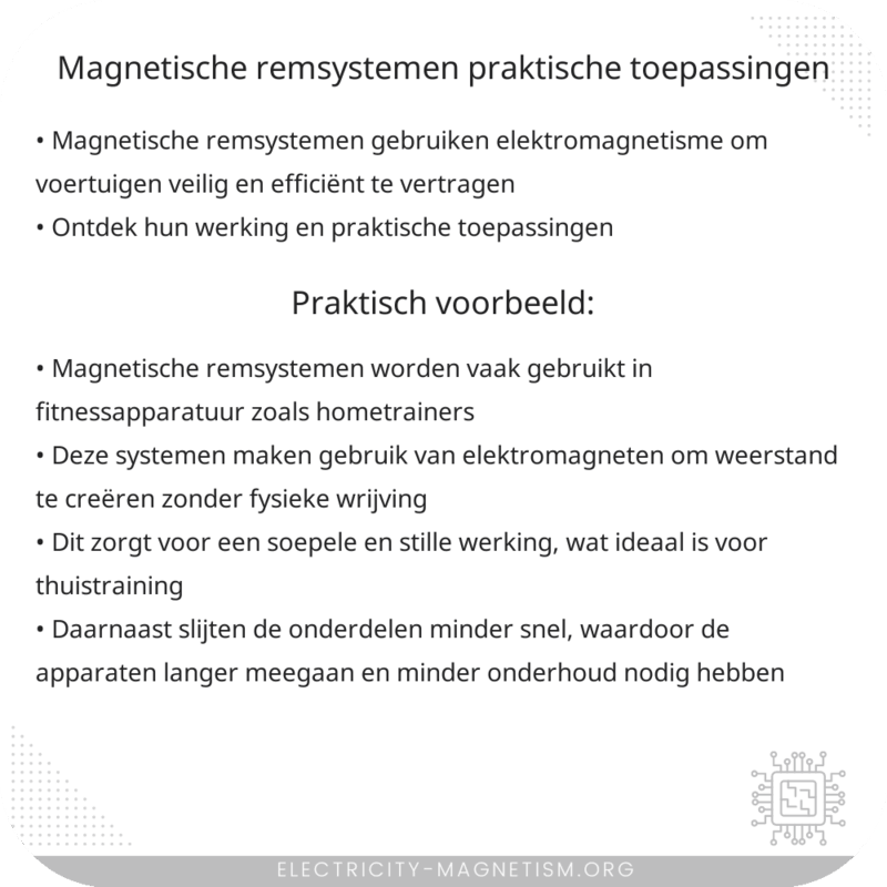 Magnetische Remsystemen | Praktische Toepassingen