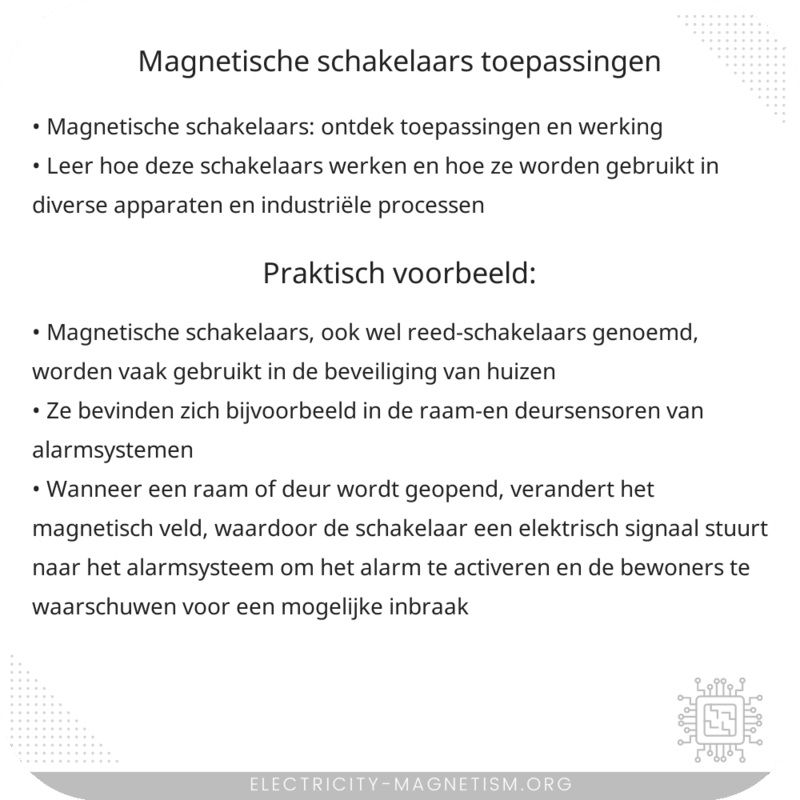 Magnetische Schakelaars | Toepassingen