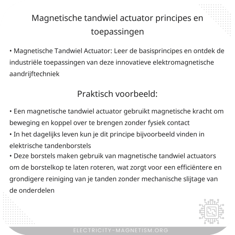 Magnetische Tandwiel Actuator | Principes en Toepassingen
