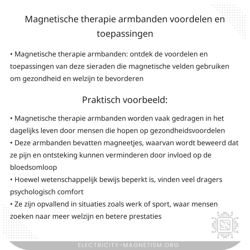 Magnetische Therapie Armbanden | Voordelen en Toepassingen