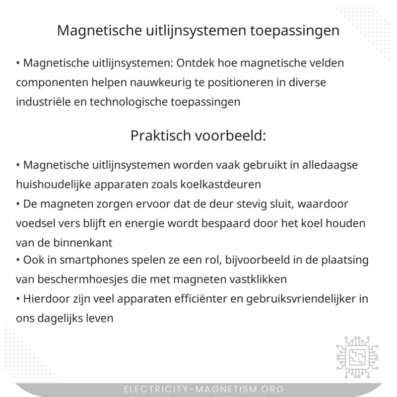 Magnetische Uitlijnsystemen | Toepassingen