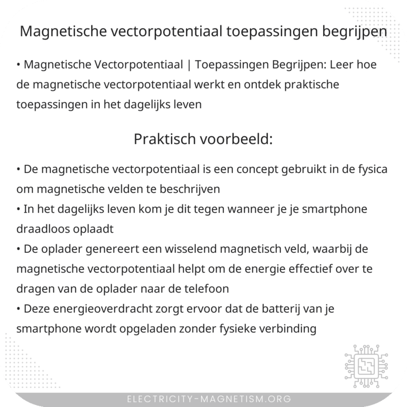 Magnetische Vectorpotentiaal | Toepassingen Begrijpen