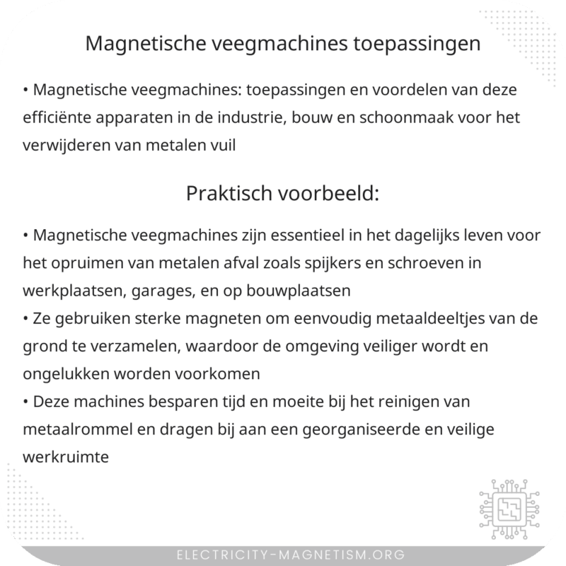 Magnetische Veegmachines | Toepassingen