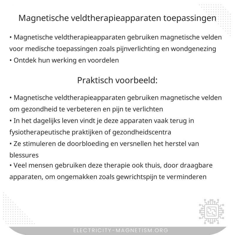 Magnetische veldtherapieapparaten | Toepassingen