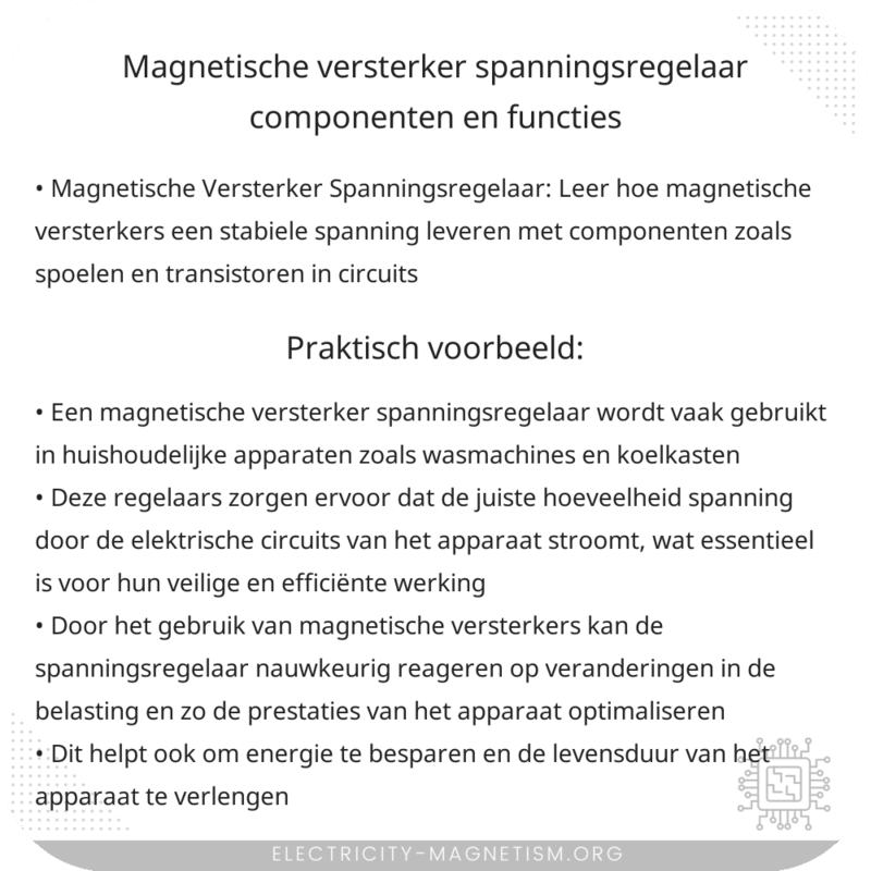 Magnetische Versterker Spanningsregelaar | Componenten en Functies