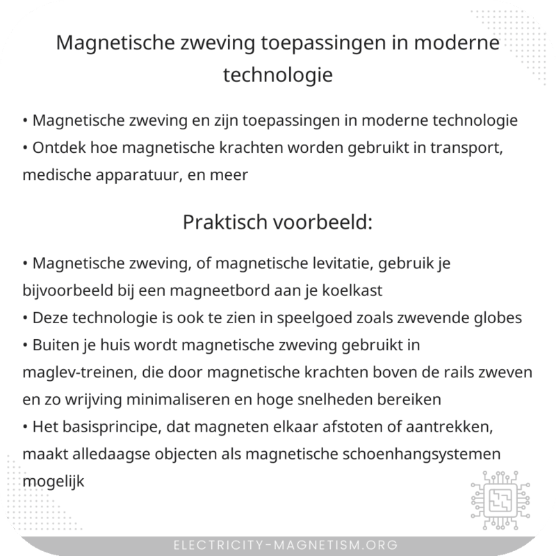 Magnetische Zweving | Toepassingen in Moderne Technologie