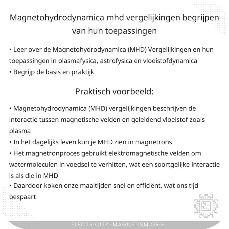 Magnetohydrodynamica (MHD) Vergelijkingen | Begrijpen van Hun Toepassingen