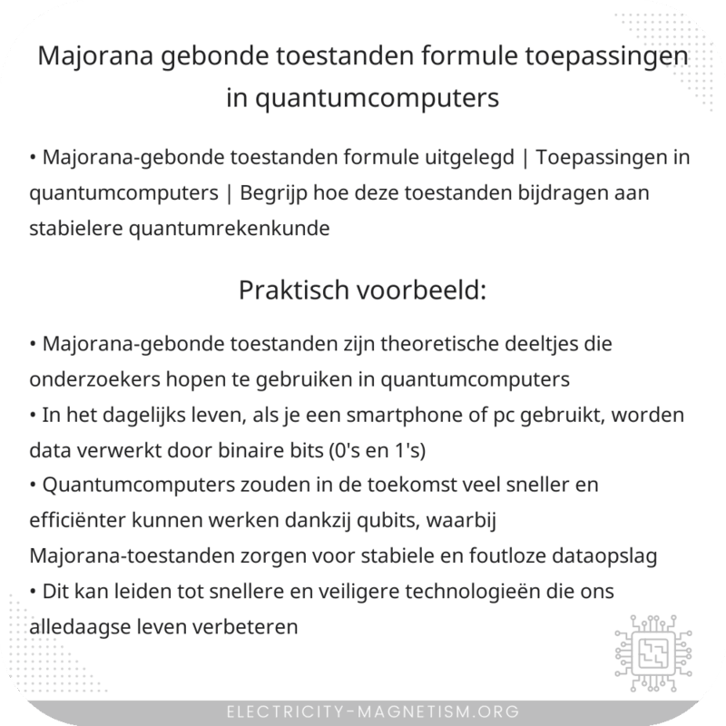 Majorana-gebonde toestanden formule | Toepassingen in quantumcomputers