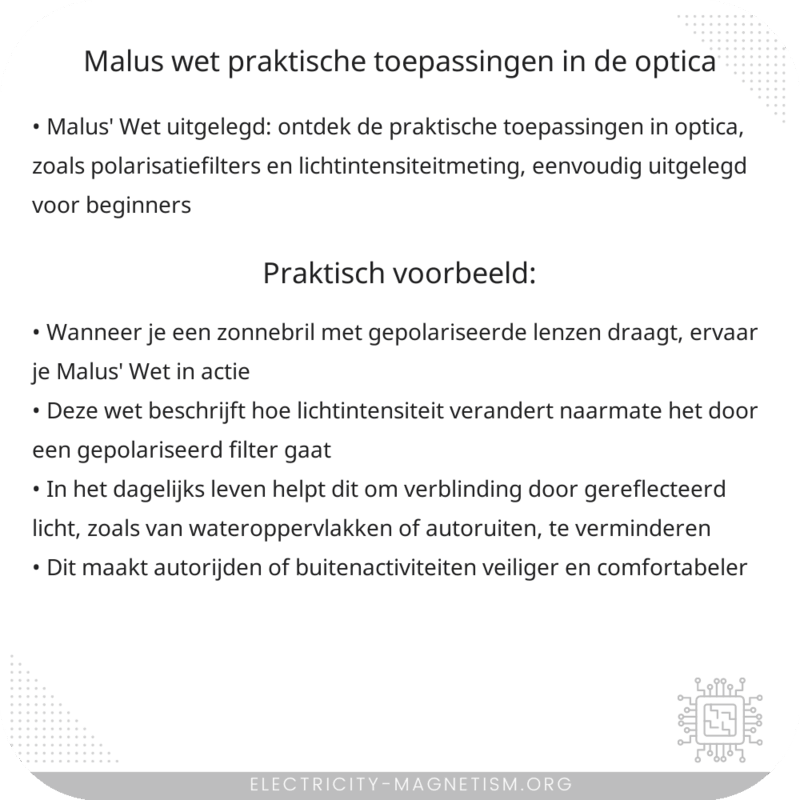 Malus' Wet | Praktische Toepassingen in de Optica
