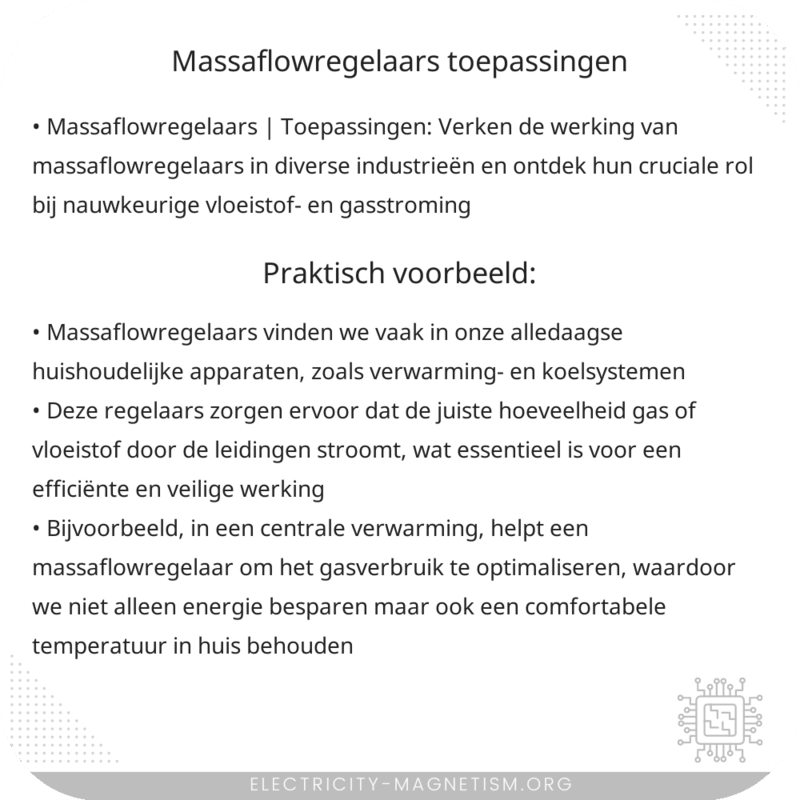 Massaflowregelaars | Toepassingen