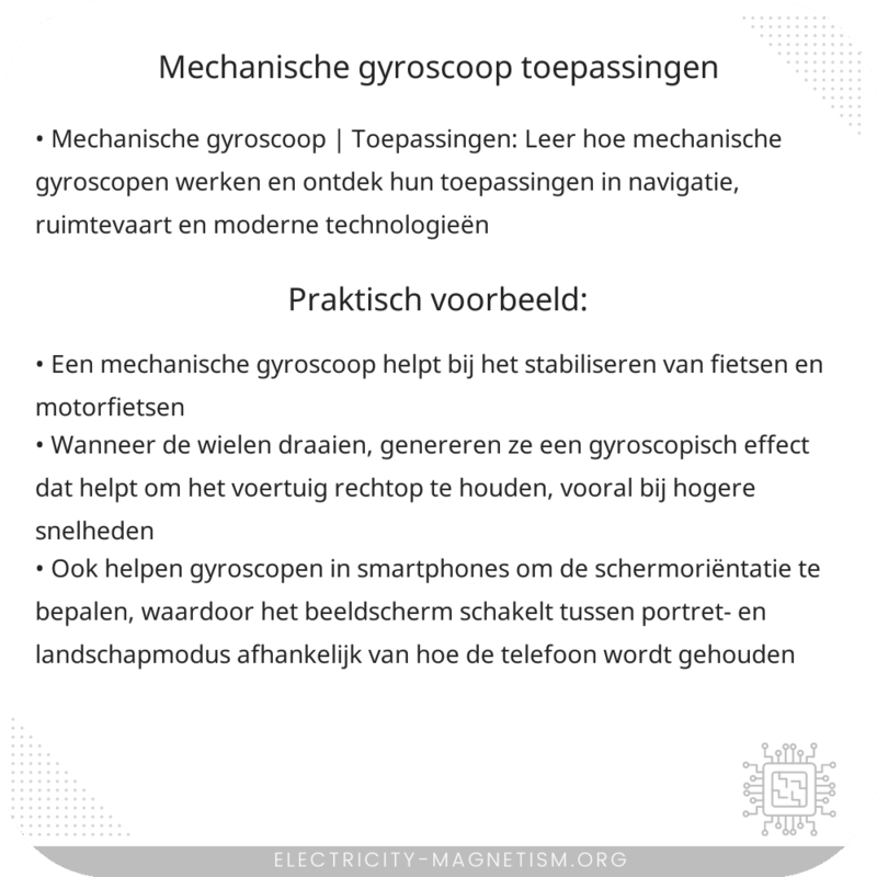 Mechanische Gyroscoop | Toepassingen