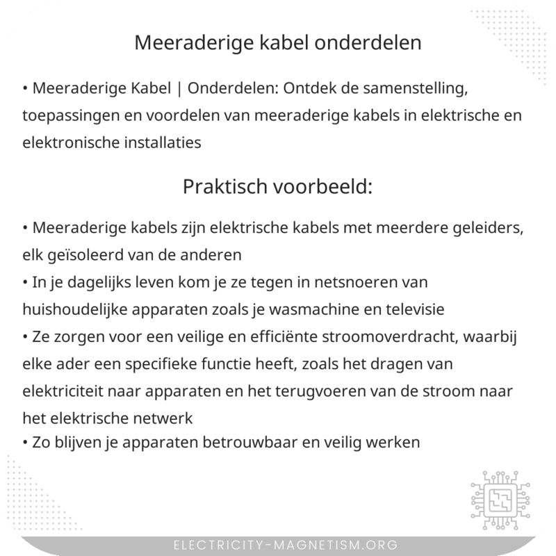 Meeraderige Kabel | Onderdelen