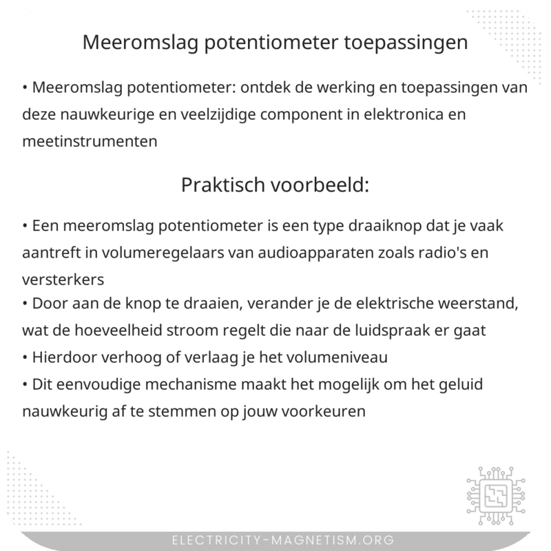 Meeromslag Potentiometer | Toepassingen