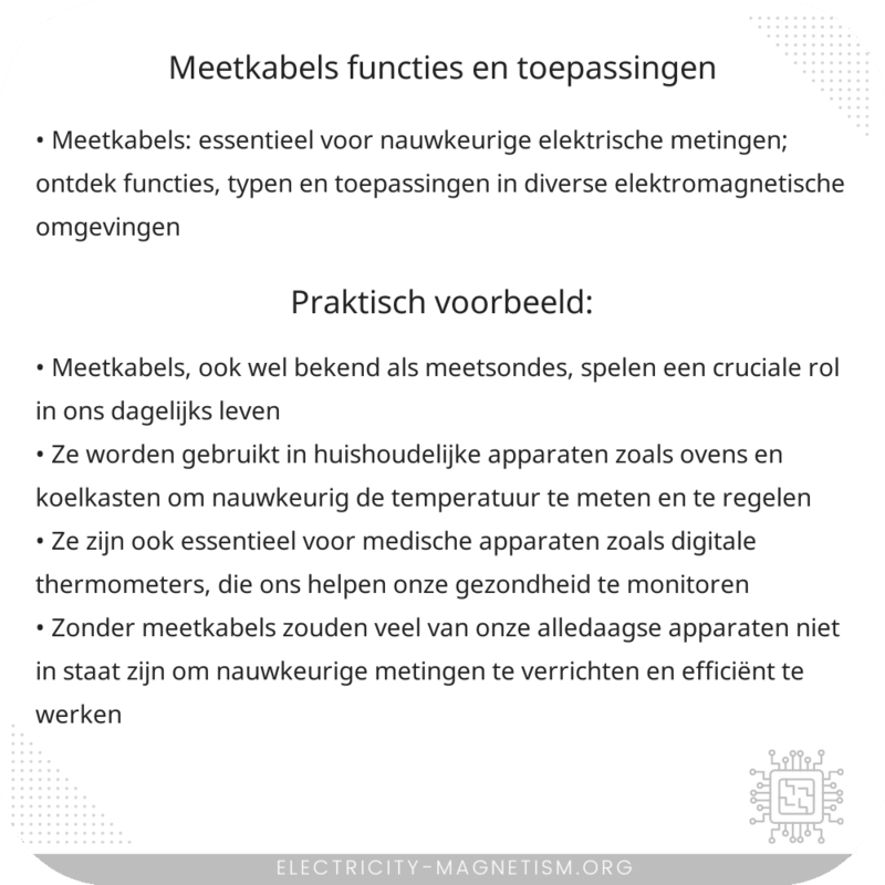 Meetkabels | Functies en Toepassingen