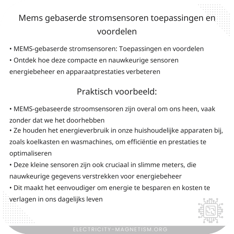MEMS-gebaserde Stromsensoren | Toepassingen en Voordelen