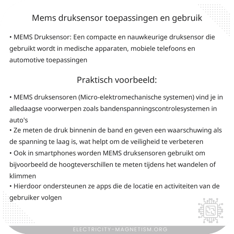 MEMS Druksensor | Toepassingen en Gebruik