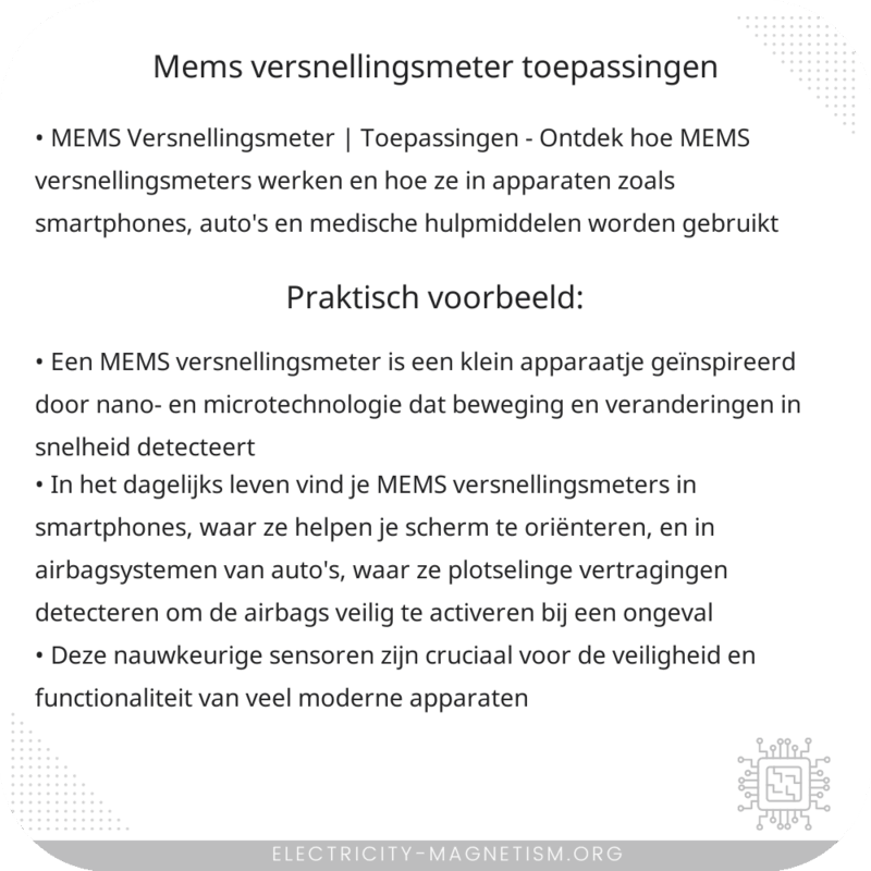 MEMS Versnellingsmeter | Toepassingen