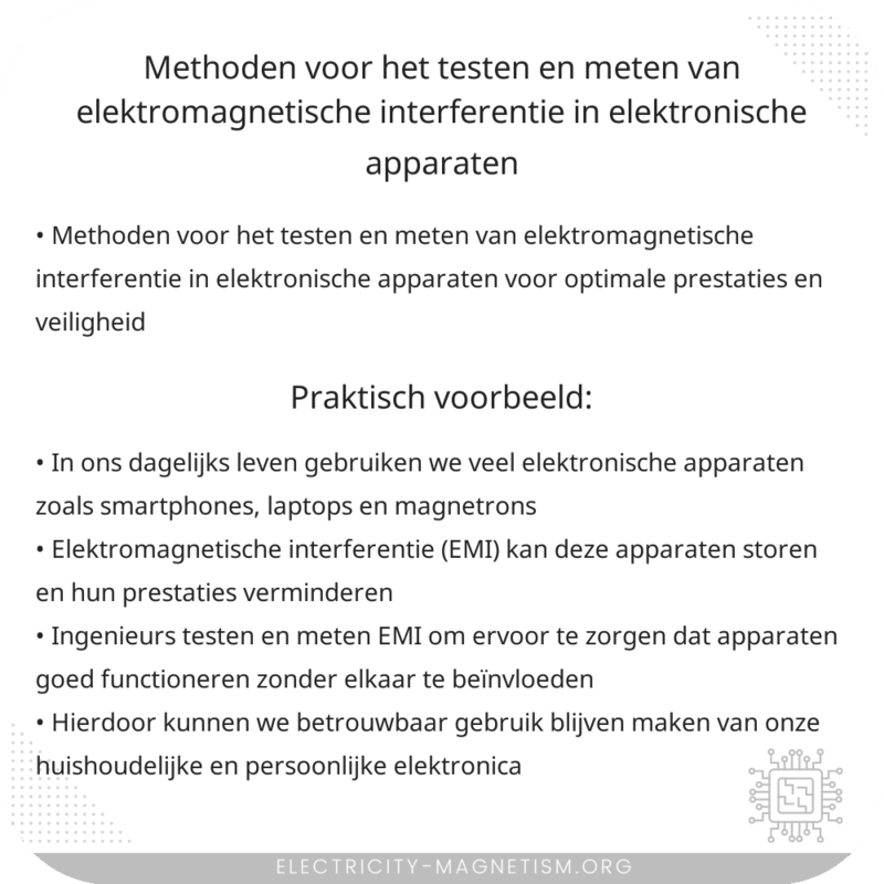 Methoden voor het testen en meten van elektromagnetische interferentie in elektronische apparaten