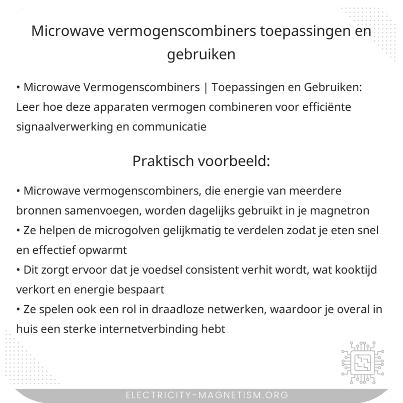 Microwave Vermogenscombiners | Toepassingen en Gebruiken