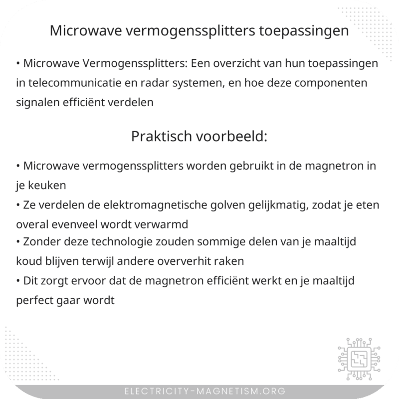 Microwave Vermogenssplitters | Toepassingen