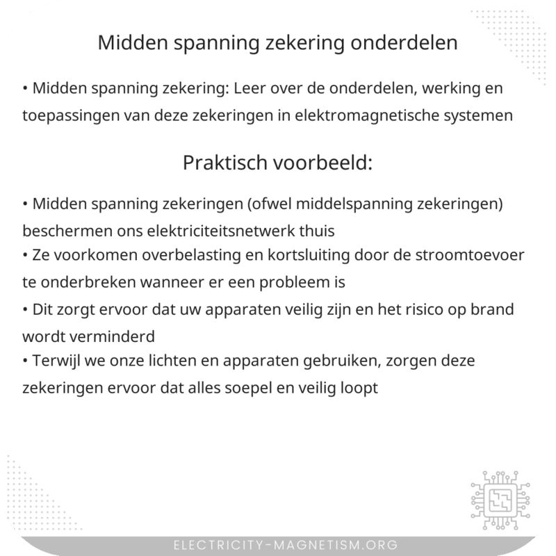 Midden spanning zekering | Onderdelen