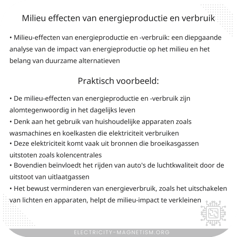Milieu-effecten van energieproductie en -verbruik