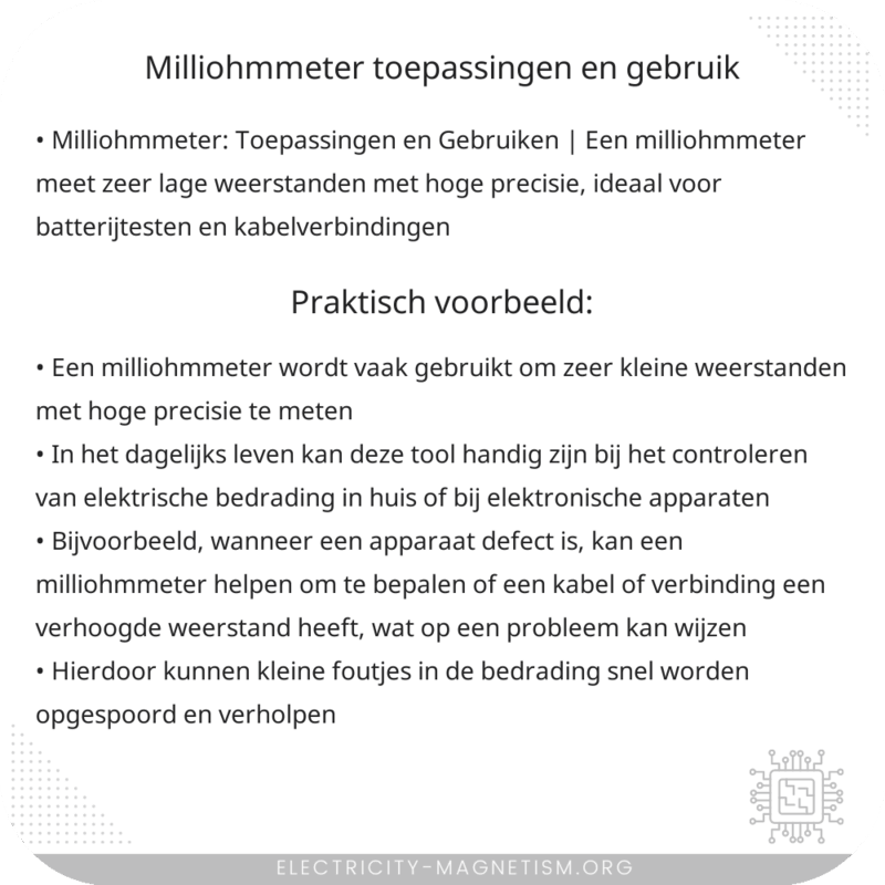 Milliohmmeter | Toepassingen en Gebruik