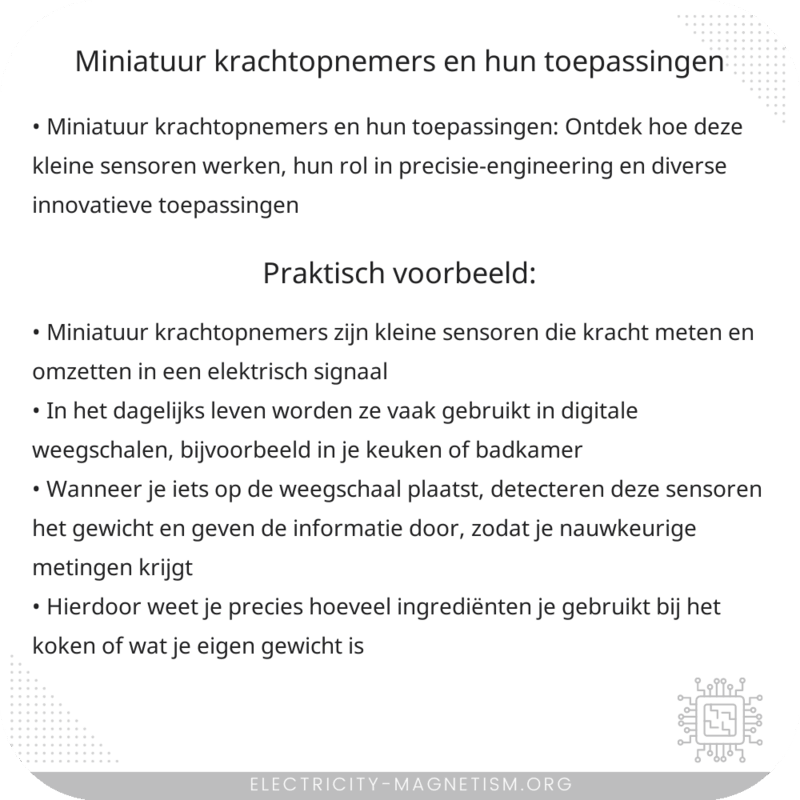 Miniatuur Krachtopnemers en Hun Toepassingen