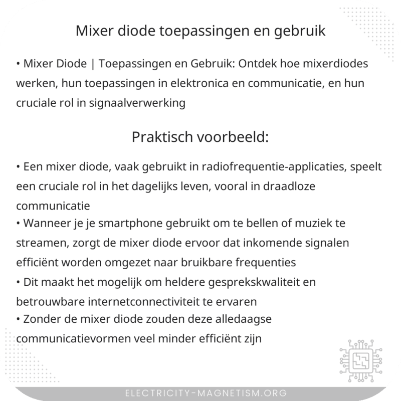 Mixer Diode | Toepassingen en Gebruik