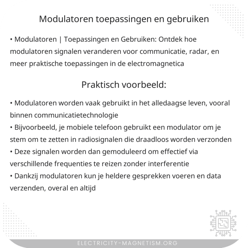 Modulatoren | Toepassingen en Gebruiken