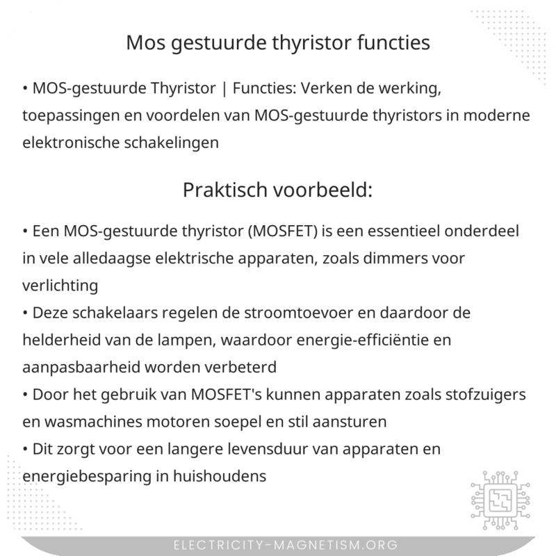 MOS-gestuurde Thyristor | Functies
