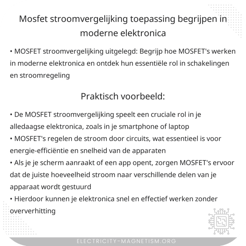 MOSFET stroomvergelijking | Toepassing begrijpen in moderne elektronica