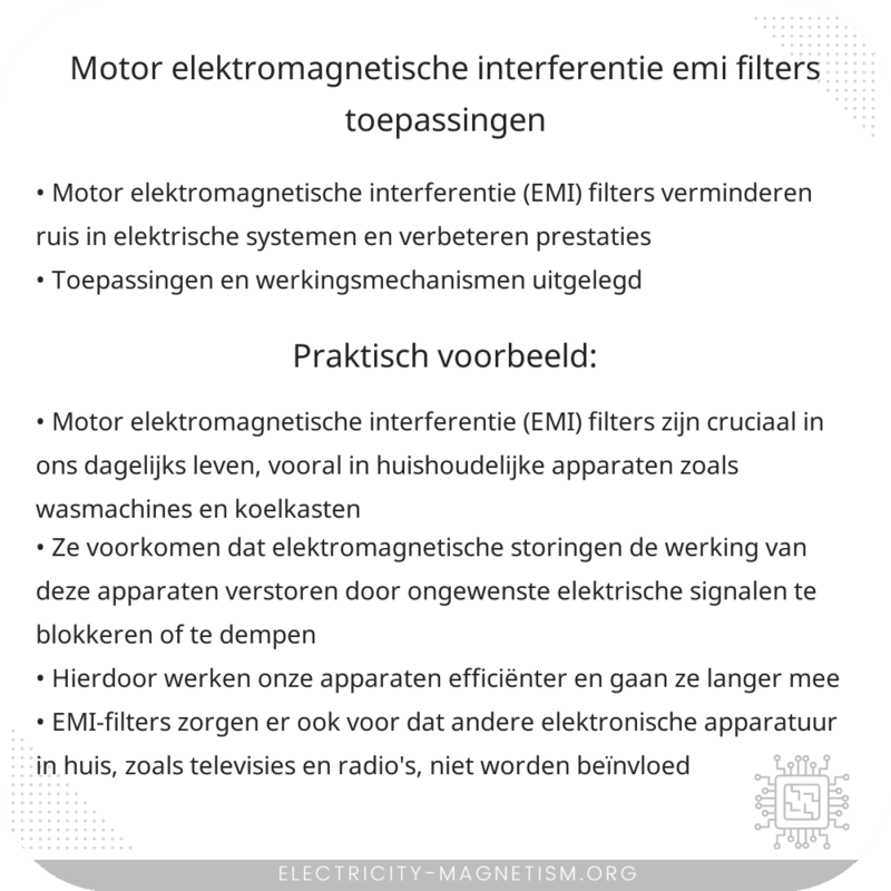 Motor Elektromagnetische Interferentie (EMI) Filters | Toepassingen