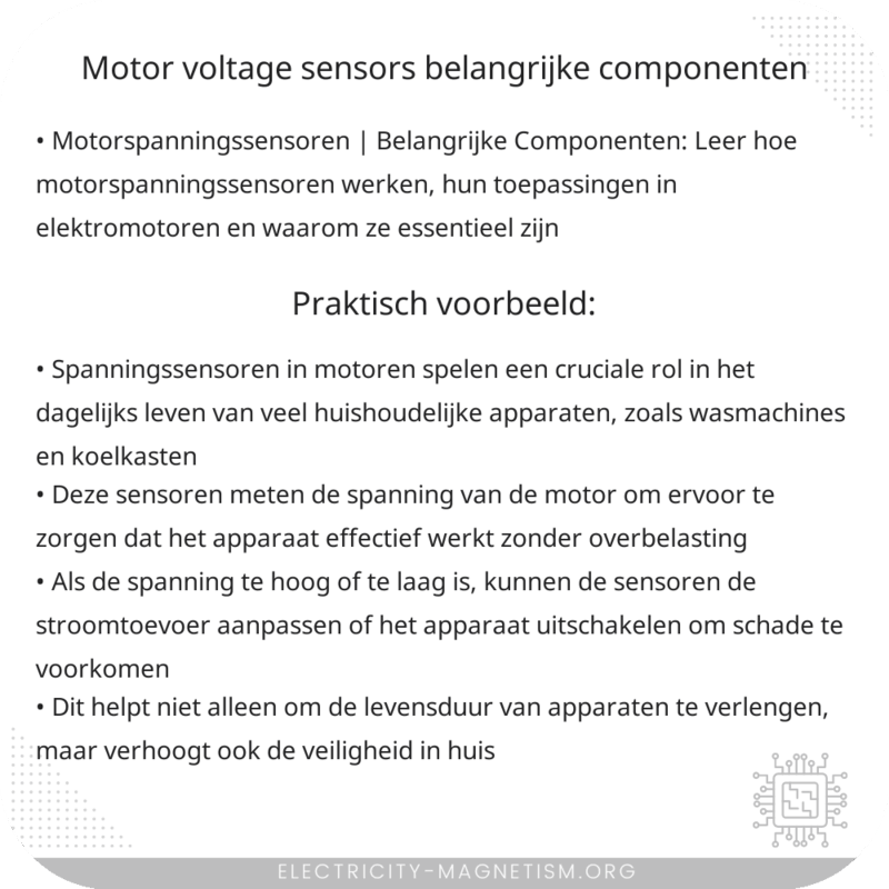 Motor Voltage Sensors | Belangrijke Componenten