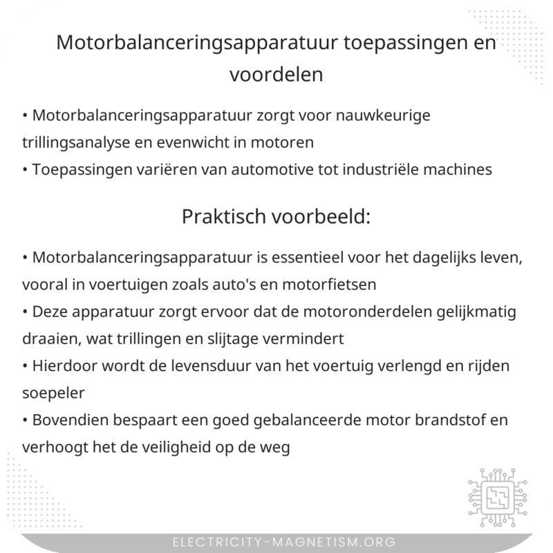 Motorbalanceringsapparatuur | Toepassingen en Voordelen