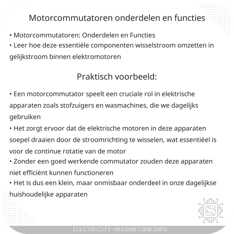 Motorcommutatoren | Onderdelen en Functies