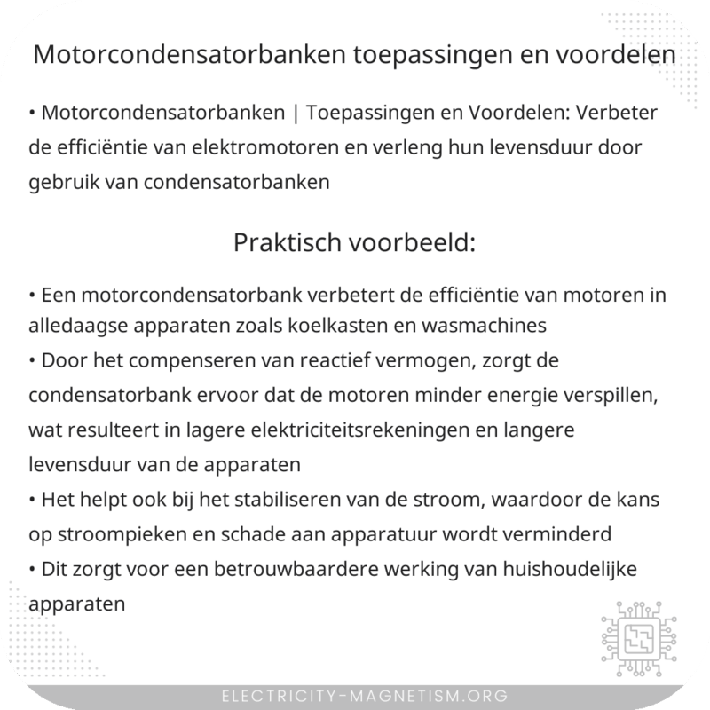 Motorcondensatorbanken | Toepassingen en Voordelen