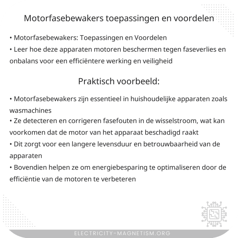 Motorfasebewakers | Toepassingen en Voordelen