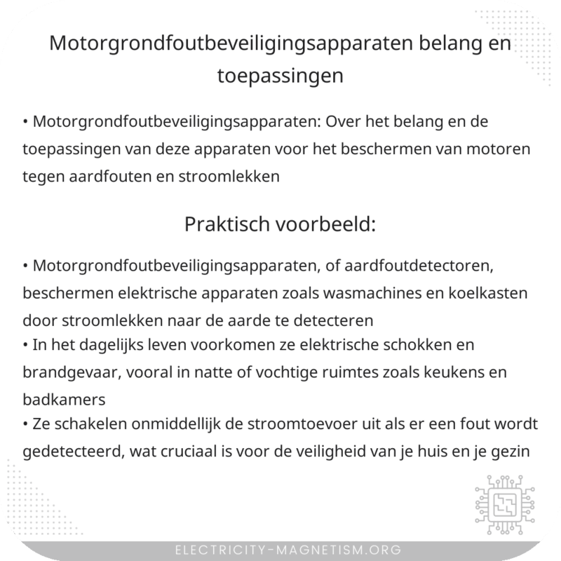 Motorgrondfoutbeveiligingsapparaten | Belang en Toepassingen