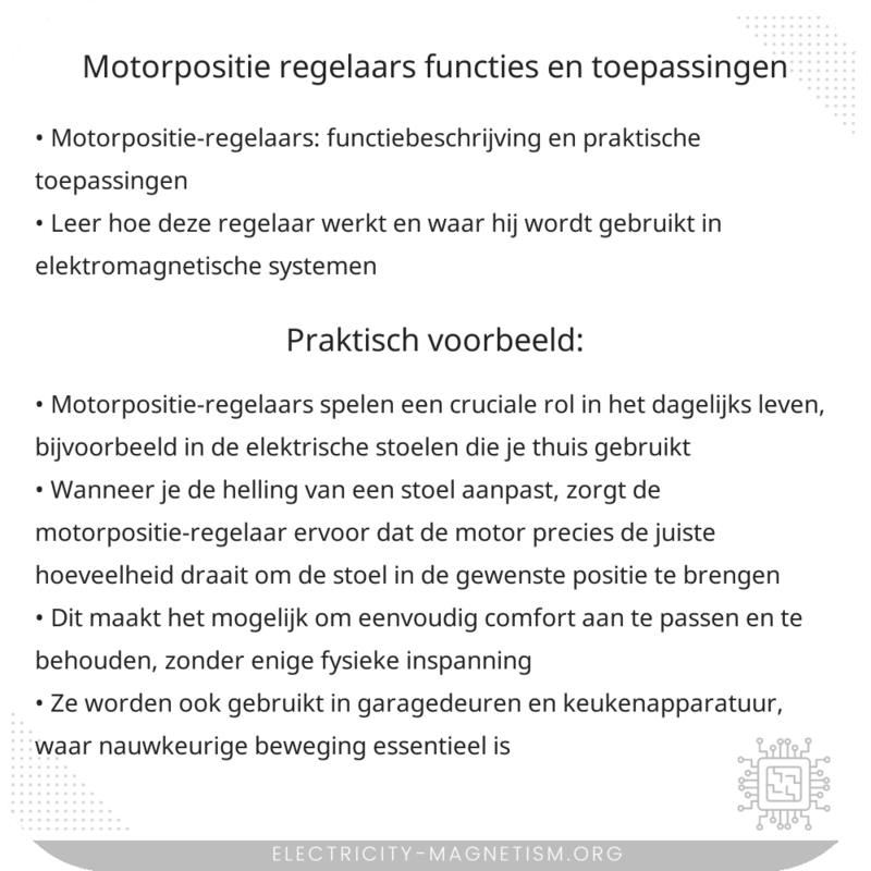 Motorpositie-regelaars | Functies en Toepassingen