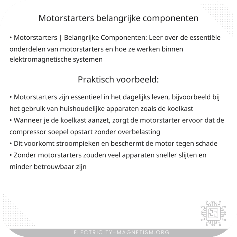 Motorstarters | Belangrijke Componenten