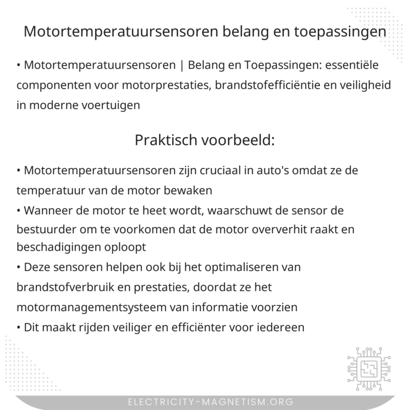 Motortemperatuursensoren | Belang en Toepassingen