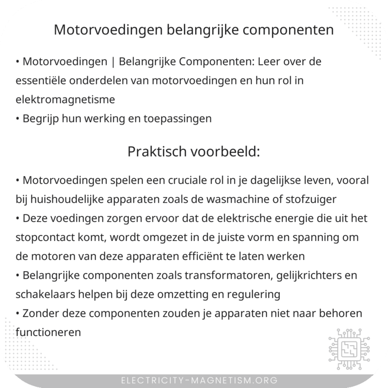 Motorvoedingen | Belangrijke Componenten
