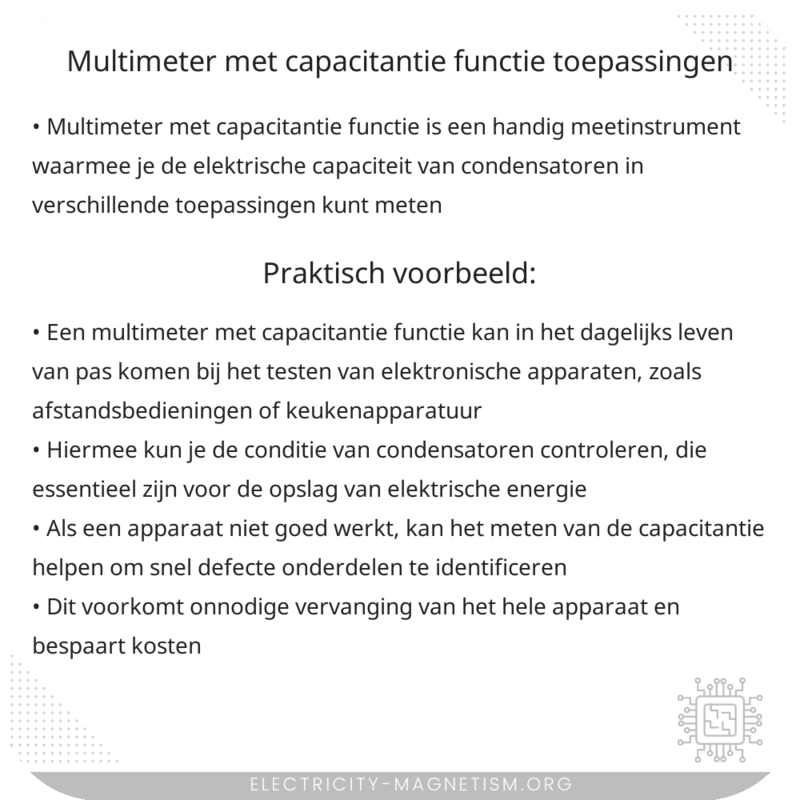 Multimeter met Capacitantie Functie | Toepassingen