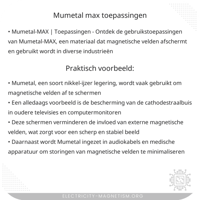 Mumetal-MAX | Toepassingen